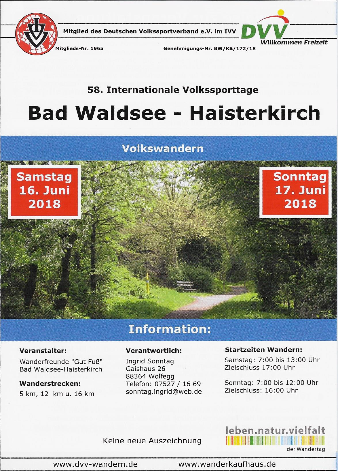Ausschreibung Bad Waldsee 2018